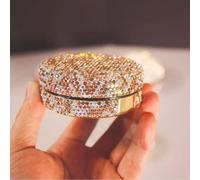 Bestbling Bling - Contenedor de polvo de 15 g y 14.2 g de capacidad con soplo, portátil, reutilizable, vacío, para maquillaje, bolsa de aire, funda para polvos con cojín de aire (dorado)