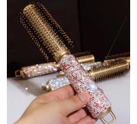 Bestbling Bling Rhinestone - Cepillo redondo para el cabello, secado rápido, reducción del encrespamiento y peinado y rizado saludables para todo tipo de cabello, añade volumen al cabello (rosa)