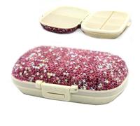 Bestbling Bling Sparkling - Caja organizadora de pastillas portátil con 8 compartimentos, impermeable, organizador de pastillas portátil, estuche de viaje, pastillero compacto y pastillero para viajes