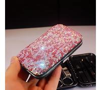 BestBling Juego de manicura con diamantes de imitación brillantes, kit de pedicura, 8 piezas, kit de manicura de acero inoxidable, kit de pedicura, kit de aseo de uñas con estuche de viaje para