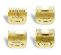 BESTBOMG 10+7FC+5FC+4FC - Cuchilla de repuesto para aseo de perros, compatible con las series Heiniger/Moser Max45/Andis/Oster A5 para perros, corte de longitud 1,5 mm-9,5 mm, oro