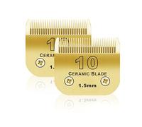 BESTBOMG 2 unidades 10 # Cuchilla de repuesto para aseo de perros, compatible con las series Heiniger/Moser Max45 /Andis/Oster A5 cortapelos para perros, tamaño 10 # 1/16 pulgadas (1,5 mm) Corte de