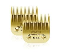 BESTBOMG 2 unidades 3-3/4FC - Cuchilla de repuesto para aseo de perros, compatible con las series Heiniger/Moser Max45 /Andis/Oster A5 para perros, tamaño 3-3/4FC corte longitud 1/2" (13 mm), oro