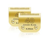 BESTBOMG 2 unidades 40 # Cuchilla de repuesto para aseo de perros, compatible con las series Heiniger/Moser Max45 /Andis/Oster A5 cortapelos para perros, tamaño #40 Corte longitud 1/100 pulgadas (0,25