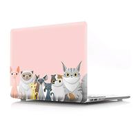 Bestcatgfit [Animal Series Air 11 Hard Shell Funda with Keyboard Cover para MacBook Air 11 Inch (Models: A1370,A1465) - Cat Family-Pink