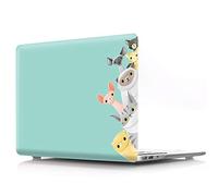 Bestcatgfit [Animal Series Hard Shell Fundas with Keyboard Cover para Old MacBook Pro 13 Inch with CD-ROM (Models: A1278) - Cat Family-Green