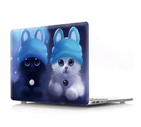 Bestcatgfit [Animal Series Newest Air 13 Hard Shell Fundas with Keyboard Cover para Newest MacBook Air 13 Inch (Models: A1932) - Black & White Cat