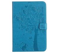 Bestcatgift iPad Mini PU Leather Wallet Funda, [Embossed Cats and Trees][Wake/Sleep Function][Touch Pen Cover] iPad Mini Smart Cover Wallet Funda para iPad Mini 4 - Blue