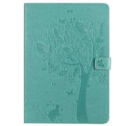 Bestcatgift iPad Pro 10.5 Inch PU Leather Wallet Funda, [Embossed Cats and Trees][Wake/Sleep Function][Touch Pen Cover] Smart Flip Cover para iPad Pro 10.5-Inch Retina Display (2017) - Green