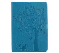 Bestcatgift iPad Pro 9.7 Inch PU Leather Wallet Funda, [Embossed Cats and Trees][Wake/Sleep Function][Touch Pen Cover] iPad Pro Smart Cover Wallet Funda para iPad Pro 9.7 Inch 2016 - Blue
