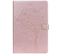 Bestcatgift Tab A 10.5 2018 PU Leather Wallet Funda, [Embossed Cats and Trees][Touch Pen Cover] Flip Cover para Samsung Galaxy Tab A 10.5 Inch SM-T830/SM-T835/Tab S4 2018 - Rose Gold