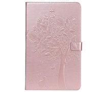 Bestcatgift Tab A 10.5 2018 PU Leather Wallet Funda, [Embossed Cats and Trees][Touch Pen Cover] Flip Cover Wallet Funda para Samsung Galaxy Tab A 10.5 Inch SM-T590/SM-T595/Tab S3 2018 - Rose Gold