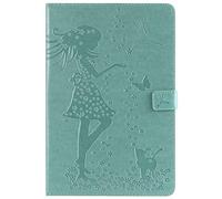 Bestcatgift Tab A 10.5 2018 PU Leather Wallet Fundas,[Embossed Women and Cats][Touch Pen Cover] Flip Cover Wallet Funda para Samsung Galaxy Tab A 10.5 Inch SM-T830/SM-T835/Tab S4 2018 - Green
