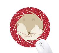 Bestchong A lo Largo del Camino de la Ruta de la Seda Mapa Wheel Mouse Pad de Goma roja Redonda