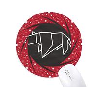 Bestchong Abstract Origami Tiger Forma geométrica Wheel Mouse Pad de Goma roja Redonda