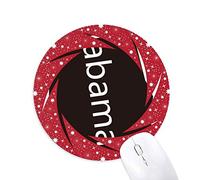 Bestchong Alabama America USA Mapa Silueta Wheel Mouse Pad de Goma roja Redonda