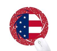 Bestchong Alabama Estados Unidos Mapa Estrellas Rayas Bandera Forma Wheel Mouse Pad de Goma roja Redonda