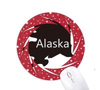 Bestchong Alaska USA Mapa Estrellas Rayas Bandera Wheel Mouse Pad de Goma roja Redonda