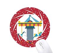 Bestchong Amazing Funny Park Carousel ilustración Wheel Mouse Pad de Goma roja Redonda