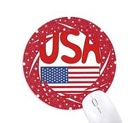 Bestchong America National Flag Rojo Patron Wheel Mouse Pad de Goma roja Redonda