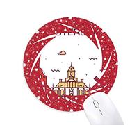 Bestchong Amsterdam Apartamento Landmark Wheel Mouse Pad de Goma roja Redonda