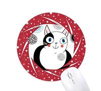 Bestchong Animal Cute Fat Cat Smile Wheel Mouse Pad de Goma roja Redonda