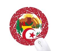 Bestchong Argel Argelia Emblema Nacional Wheel Mouse Pad de Goma roja Redonda