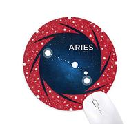 Bestchong Aries Constellation Signo del Zodiaco Wheel Mouse Pad de Goma roja Redonda
