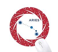 Bestchong Aries Constellation Signo Zodiaco Wheel Mouse Pad de Goma roja Redonda