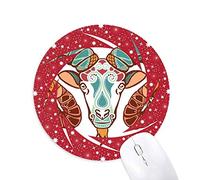 Bestchong Aries Constellation simbolo de Zodiaco Wheel Mouse Pad de Goma roja Redonda
