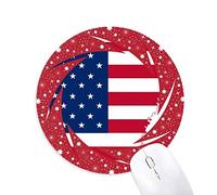 Bestchong Arkansas Latina Mapa Estrellas Rayas Bandera Forma Wheel Mouse Pad de Goma roja Redonda
