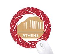 Bestchong Atenas Grecia Amarillo el Patron de Referencia Wheel Mouse Pad de Goma roja Redonda