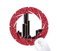 Bestchong Australia City Landmark Rascacielos Silueta Wheel Mouse Pad de Goma roja Redonda
