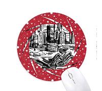 Bestchong Australia City Landmark Sydney Opera Sketch Wheel Mouse Pad de Goma roja Redonda