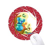 Bestchong Australia Koala y eucalipto Acuarela Wheel Mouse Pad de Goma roja Redonda