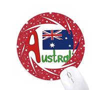 Bestchong Australia National Flag Rojo Patron Azul Wheel Mouse Pad de Goma roja Redonda