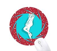 Bestchong Azul Belleza Mujer regordeta Wheel Mouse Pad de Goma roja Redonda