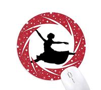 Bestchong Bailarina de Ballet Rendimiento de Salto Wheel Mouse Pad de Goma roja Redonda