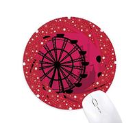 Bestchong Balloon Ferris Wheel Amusement Park Wheel Mouse Pad de Goma roja Redonda