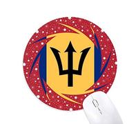 Bestchong Barbados National Flag America del Norte país símbolo Mark Patron Wheel Mouse Pad de Goma roja Redonda