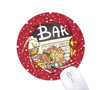 Bestchong Beer Bar Pan Gourmet France Wheel Mouse Pad de Goma roja Redonda
