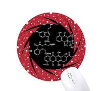 Bestchong Black Chemical Estructura Molecular ilustración Wheel Mouse Pad de Goma roja Redonda