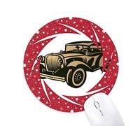 Bestchong Black Classic Cars Silueta Patron Wheel Mouse Pad de Goma roja Redonda