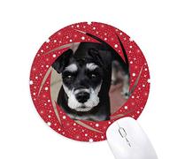 Bestchong Black Dog Pet Animal Linda Foto Wheel Mouse Pad de Goma roja Redonda