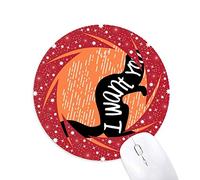 Bestchong Black Squirrel Animal Silueta Natural Wheel Mouse Pad de Goma roja Redonda