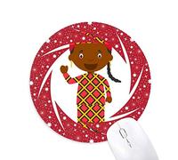 Bestchong Black Wild Malí Cartoon Wheel Mouse Pad de Goma roja Redonda