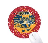 Bestchong Blue Orange Skull Wings Graffiti Street Wheel Mouse Pad de Goma roja Redonda