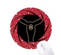 Bestchong Bol Totem Patron de geometria Wheel Mouse Pad de Goma roja Redonda