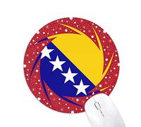 Bestchong Bosnia y Herzegovina National Flag Country Wheel Mouse Pad de Goma roja Redonda