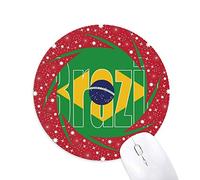 Bestchong Brasil país Bandera Nombre Wheel Mouse Pad de Goma roja Redonda